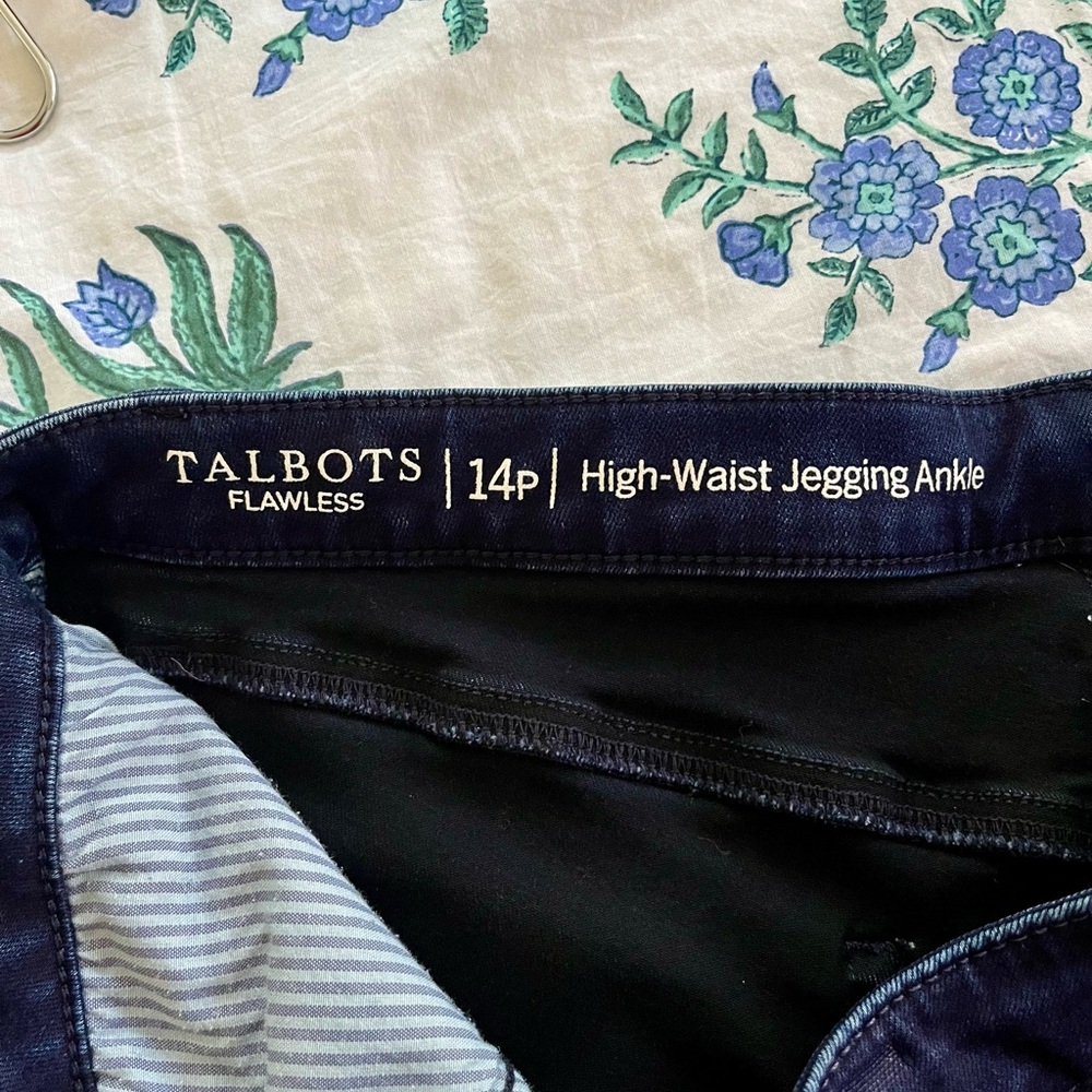 Talbots Flawless High-Waist Jegging Ankle Pants in Dark Navy Denim